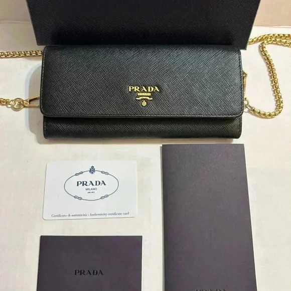 AUTHENTIC Prada Saffiano Metal Continental Flap Wallet multi color inside - Picture 2 of 16